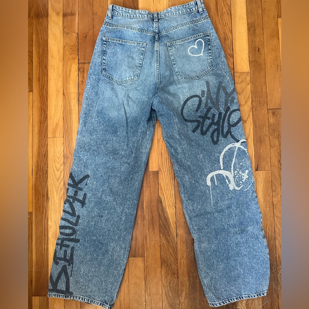 Women’s Blue Graffiti Jeans